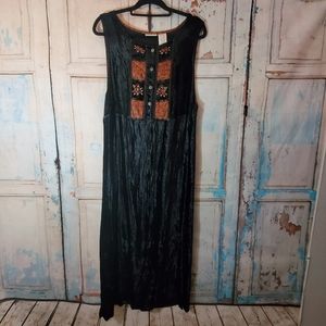White Stag crushed velvet vintage maxi dress